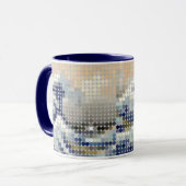 Hokusai "Great Wave" Pixel dot Tasse (Vorderseite Links)