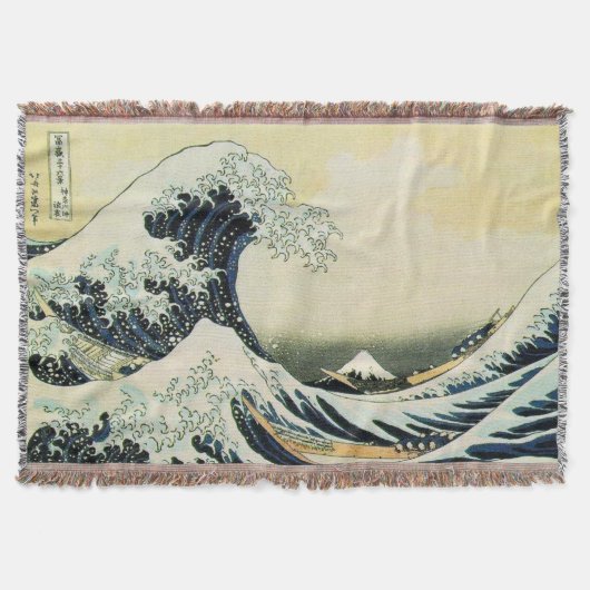 Hokusai Great Wave Throw Blanket Decke (Vorderseite)