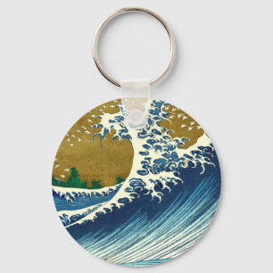 Hokusai Große Welle Japan Vintage Ozean Schlüsselanhänger
