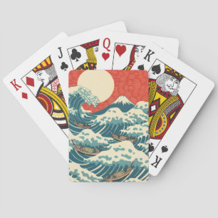 Hokusai Große Welle Retro Japanische Kunst Spielkarten