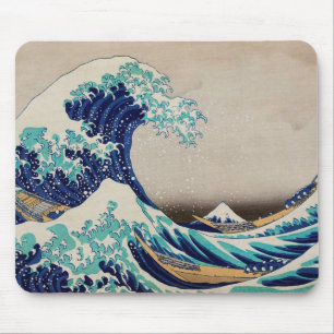 Hokusai Große Welle vor Kanagawa. Vintage Japan-Ku Mousepad