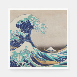 Hokusai Große Welle vor Kanagawa. Vintage Japan-Ku Serviette
