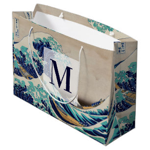 Hokusai Große Welle vor Kanagawa. Vintage-Monogram Geschenktüte