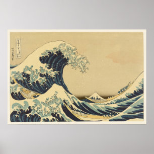 Hokusai große Welle weg von Kanagawa Poster