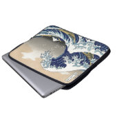 Hokusai große Welle weg von Tsunami Kanagawa Laptopschutzhülle (Vorne Knopf)