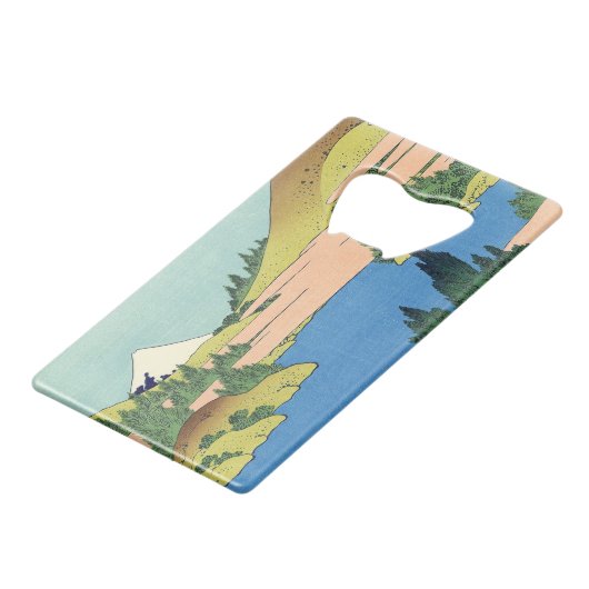 Hokusai Hakone See in der Provinz Sagami Geldbeutel Flaschenöffner (Rückseite Schrägansicht)