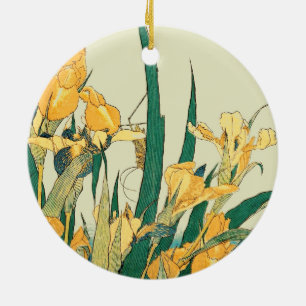 Hokusai Heuschrecke Iris Vintage Druck: Japanisch Keramik Ornament