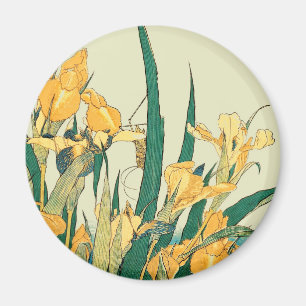 Hokusai Heuschrecke Iris Vintage Druck: Japanisch Magnet