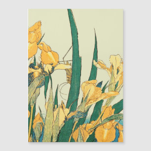 Hokusai Heuschrecke Iris Vintage Druck: Japanisch Magnetkarte