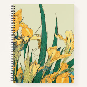 Hokusai Heuschrecke Iris Vintage Druck: Japanisch Notizblock