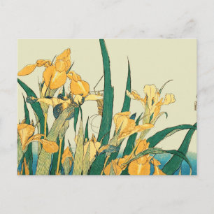Hokusai Heuschrecke Iris Vintage Druck: Japanisch Postkarte