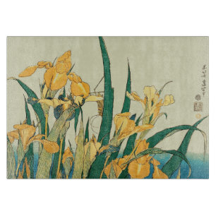 Hokusai Heuschrecke Iris Vintage Druck: Japanisch Schneidebrett