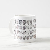 Hokusai , Image of faces from the Hokusai manga Kaffeetasse (Vorderseite Links)