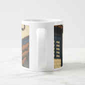 Hokusai inspirierte Kunst mit niedlicher Katze Jumbo-Tasse (Rückseite)