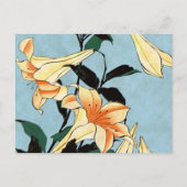 Hokusai Japanese Lilies Postcard Postkarte (Vorderseite)