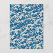 Hokusai Japanisch Great Wave Muster Nautical Blue Postkarte (Vorderseite)