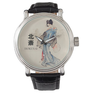 Hokusai - Japanische Frau in Kimono Watch Armbanduhr