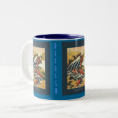 HOKUSAI Japanisches Kunstwerk Zweifarbige Tasse (Vorderseite Links)