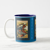 HOKUSAI Japanisches Kunstwerk Zweifarbige Tasse (Links)
