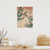 Hokusai Java Sparrow auf Magnolia GalleryHD Poster (Küche)