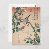 Hokusai Java Sparrow auf Magnolia GalleryHD Postkarte (Vorne/Hinten)