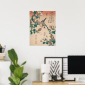 Hokusai Java Sperling auf Magnolie GalleryHD Poster (Heimbüro)