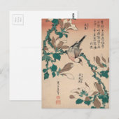 Hokusai Java Sperling auf Magnolie GalleryHD Postkarte (Vorne/Hinten)