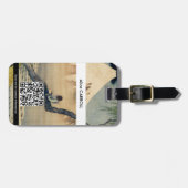 Hokusai - Junge betrachtet den Fuji - QR-Code Gepäckanhänger (Vorderseite horizontal)