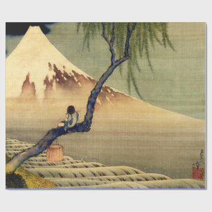 Hokusai-Junge, der den Fuji betrachtet, japanische Geschenkpapier
