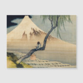 Hokusai - Junge, der die Fuji-Magnetkarte ansieht Magnetkarte (Vorderseite)