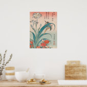 Hokusai Kingfisher Iris and Wild Pinks Gallery Poster (Küche)