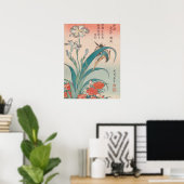 Hokusai Kingfisher Iris and Wild Pinks Gallery Poster (Heimbüro)