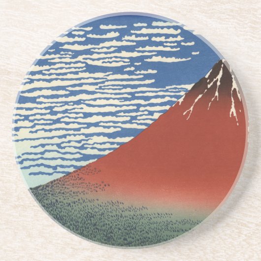 Hokusai Kunst-Malerei Berge Sandstein Untersetzer (Vorne)