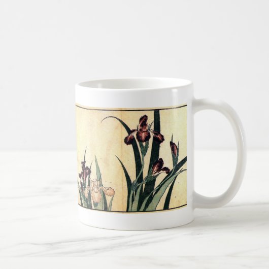 Hokusai Kunstmalerei Iris-Blumen Kaffeetasse (Rechts)
