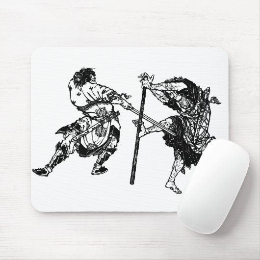 Hokusai Manga samurai 1 Mousepad (Mit Mouse)