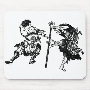 Hokusai Manga samurai 1 Mousepad