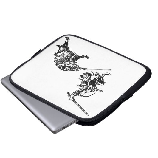 Hokusai manga Samurais 2 Laptopschutzhülle (Vorne Knopf)