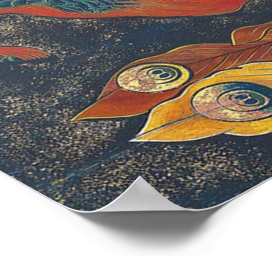 Hokusai - Matsuri Yatai Phoenix Poster (Ecke)