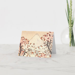 Hokusai Mount Fuji Cherry Blossoms Note Card Karte