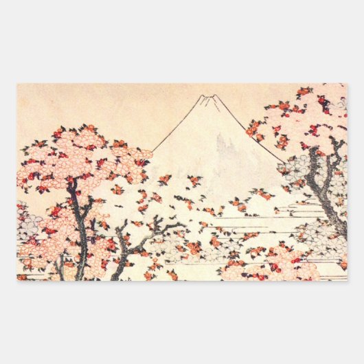 Hokusai Mount Fuji Cherry blüht Stickers (Vorderseite)