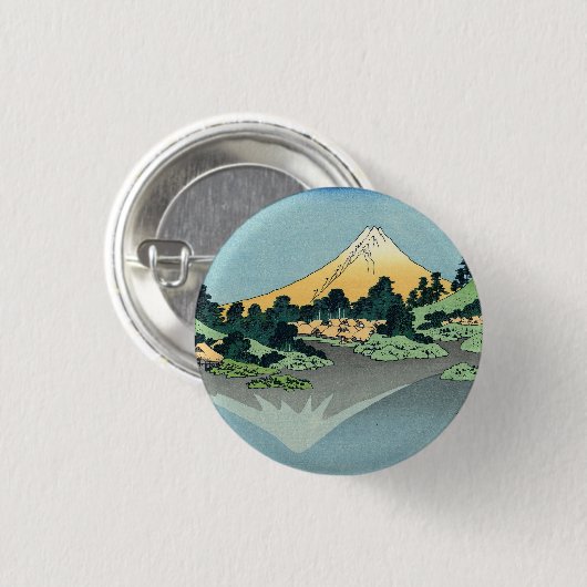 Hokusai Mount Fuji reflektiert den Kawaguchi-See Button (Vorne & Hinten)