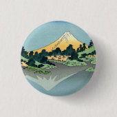 Hokusai Mount Fuji reflektiert den Kawaguchi-See Button (Vorderseite)