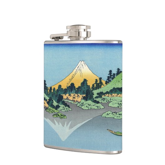 Hokusai - Mount Fuji reflektiert den Kawaguchi-See Flachmann (Links)