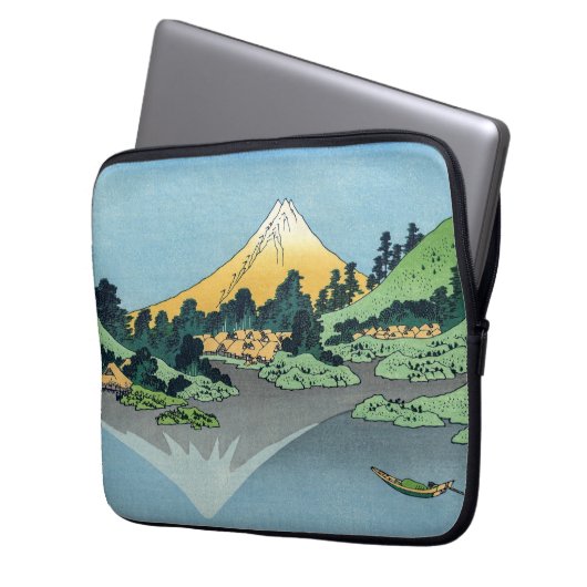 Hokusai - Mount Fuji reflektiert den Kawaguchi-See Laptopschutzhülle (Vorderseite Links)