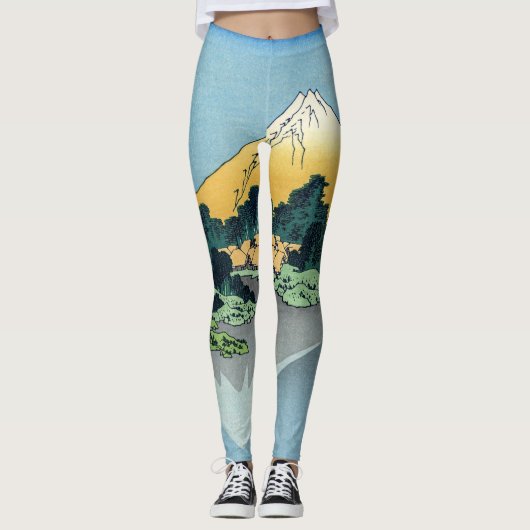 Hokusai - Mount Fuji reflektiert den Kawaguchi-See Leggings (Vorderseite)