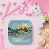 Hokusai - Mount Fuji reflektiert den Kawaguchi-See Pappteller (Party)