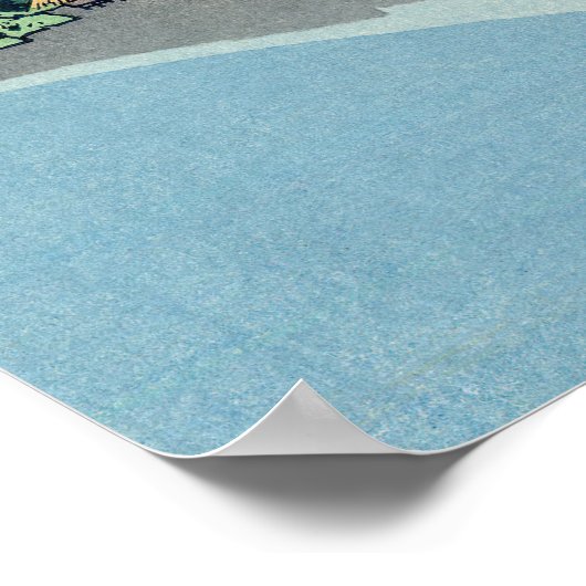 Hokusai - Mount Fuji reflektiert den Kawaguchi-See Poster (Ecke)