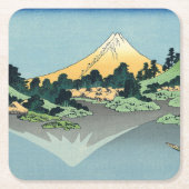 Hokusai Mount Fuji reflektiert den Kawaguchi-See Rechteckiger Pappuntersetzer (Vorderseite)