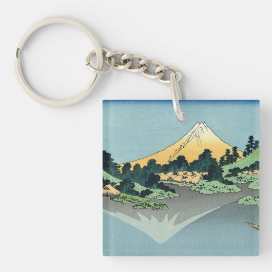 Hokusai Mount Fuji reflektiert den Kawaguchi-See Schlüsselanhänger (Vorderseite)