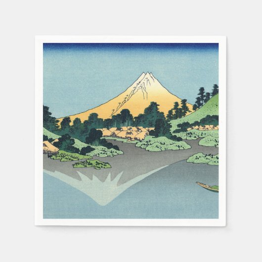 Hokusai Mount Fuji reflektiert den Kawaguchi-See Serviette (Vorderseite)